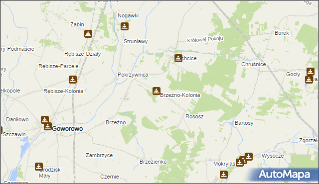 mapa Brzeźno-Kolonia, Brzeźno-Kolonia na mapie Targeo