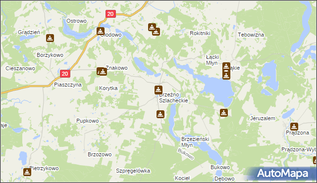 mapa Brzeźno Szlacheckie, Brzeźno Szlacheckie na mapie Targeo