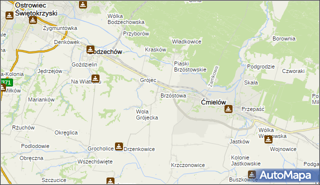 mapa Brzóstowa, Brzóstowa na mapie Targeo