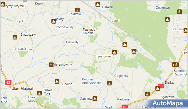 mapa Brzostówiec, Brzostówiec na mapie Targeo