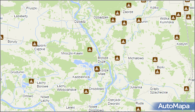 mapa Brzóze Duże, Brzóze Duże na mapie Targeo