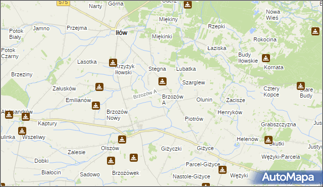mapa Brzozów A, Brzozów A na mapie Targeo