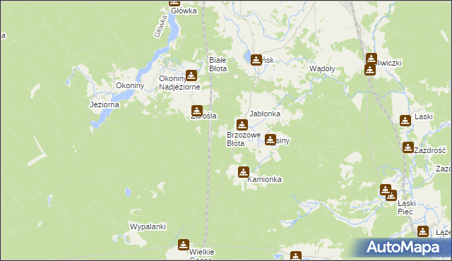 mapa Brzozowe Błota, Brzozowe Błota na mapie Targeo