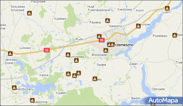 mapa Brzozówiec, Brzozówiec na mapie Targeo