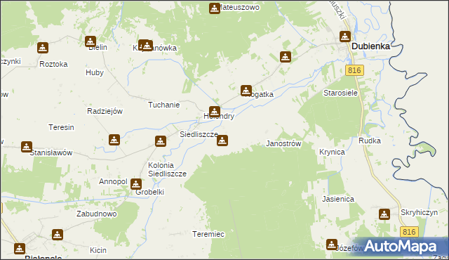 mapa Brzozowiec gmina Dubienka, Brzozowiec gmina Dubienka na mapie Targeo