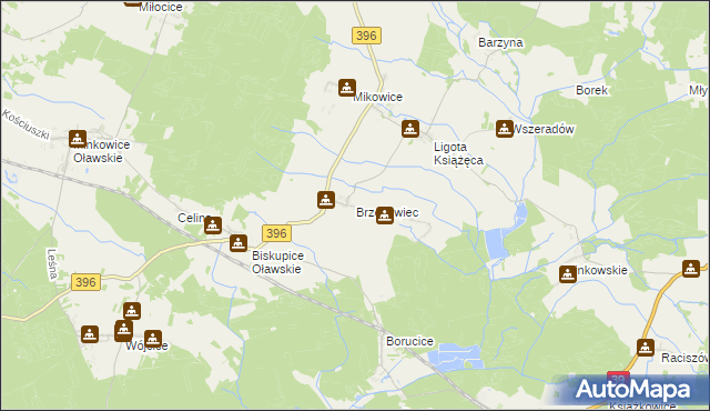 mapa Brzozowiec gmina Namysłów, Brzozowiec gmina Namysłów na mapie Targeo