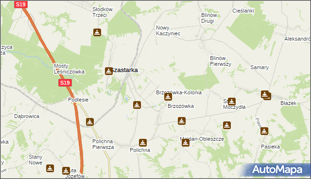 mapa Brzozówka-Kolonia, Brzozówka-Kolonia na mapie Targeo