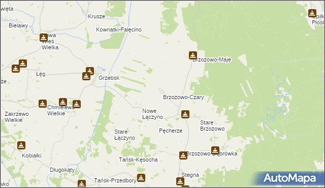 mapa Brzozowo-Czary, Brzozowo-Czary na mapie Targeo