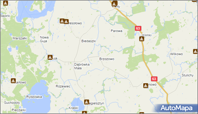 mapa Brzozowo gmina Węgorzewo, Brzozowo gmina Węgorzewo na mapie Targeo