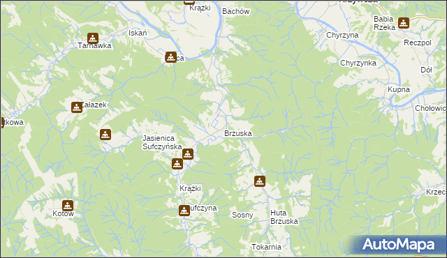 mapa Brzuska, Brzuska na mapie Targeo