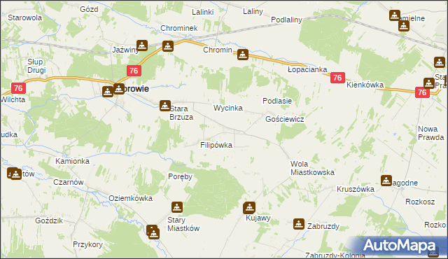 mapa Brzuskowola, Brzuskowola na mapie Targeo