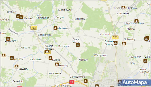 mapa Brzustówek, Brzustówek na mapie Targeo