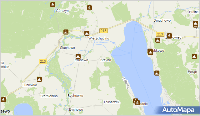 mapa Brzyno, Brzyno na mapie Targeo