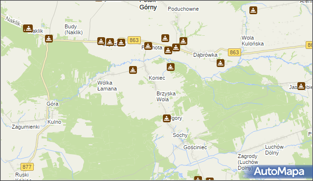 mapa Brzyska Wola, Brzyska Wola na mapie Targeo