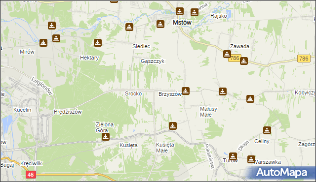 mapa Brzyszów, Brzyszów na mapie Targeo