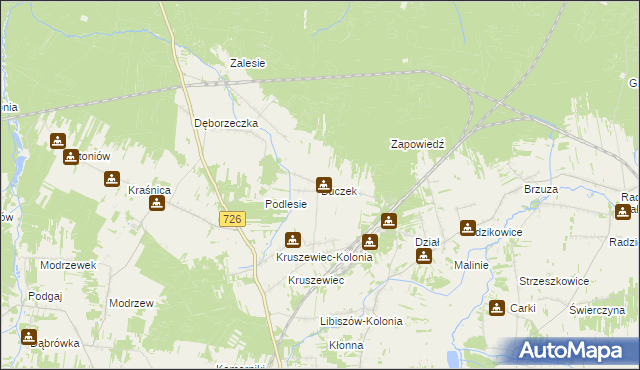 mapa Buczek gmina Poświętne, Buczek gmina Poświętne na mapie Targeo