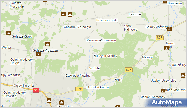 mapa Buczyno-Mikosy, Buczyno-Mikosy na mapie Targeo