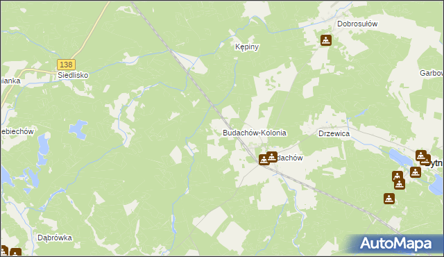 mapa Budachów-Kolonia, Budachów-Kolonia na mapie Targeo