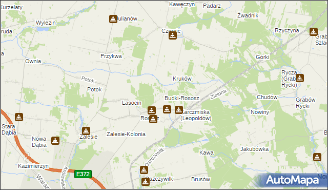 mapa Budki-Rososz, Budki-Rososz na mapie Targeo