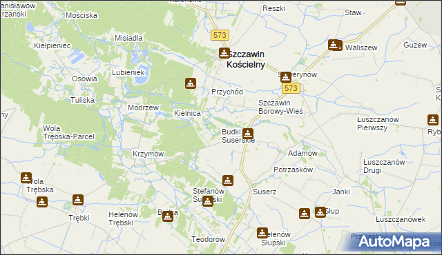 mapa Budki Suserskie, Budki Suserskie na mapie Targeo