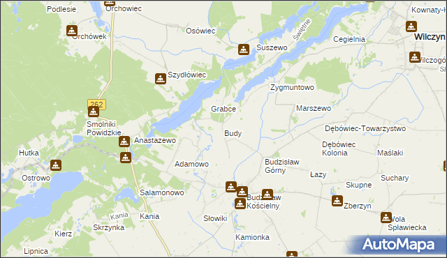 mapa Budy gmina Kleczew, Budy gmina Kleczew na mapie Targeo