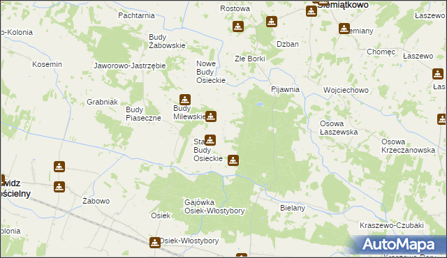 mapa Budy Koziebrodzkie, Budy Koziebrodzkie na mapie Targeo