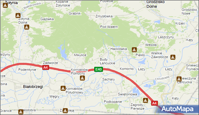 mapa Budy Łańcuckie, Budy Łańcuckie na mapie Targeo