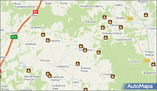 mapa Budy Sułkowskie gmina Strzegowo, Budy Sułkowskie gmina Strzegowo na mapie Targeo