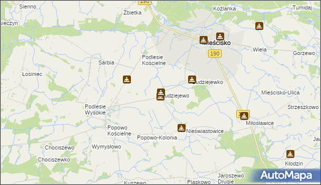 mapa Budziejewo, Budziejewo na mapie Targeo