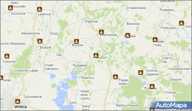 mapa Budzyń gmina Busko-Zdrój, Budzyń gmina Busko-Zdrój na mapie Targeo