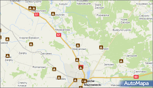 mapa Budzyno, Budzyno na mapie Targeo