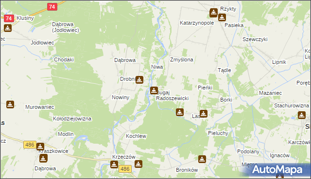 mapa Bugaj Radoszewicki, Bugaj Radoszewicki na mapie Targeo