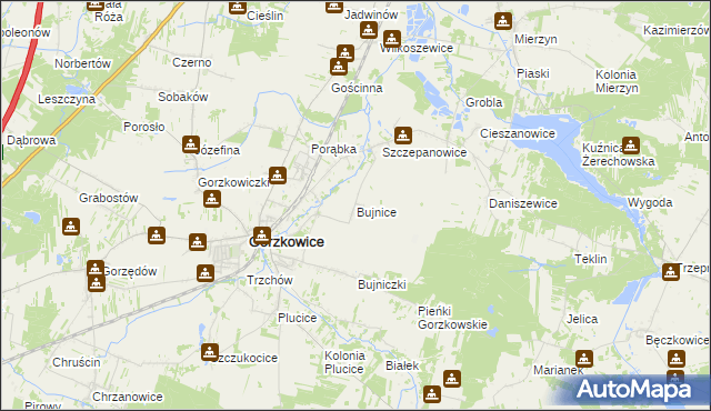 mapa Bujnice, Bujnice na mapie Targeo