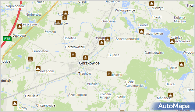 mapa Bujnice-Kolonia, Bujnice-Kolonia na mapie Targeo