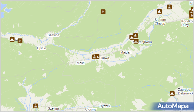 mapa Bukowa gmina Biłgoraj, Bukowa gmina Biłgoraj na mapie Targeo