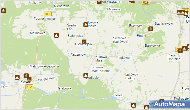 mapa Bukowa Mała, Bukowa Mała na mapie Targeo