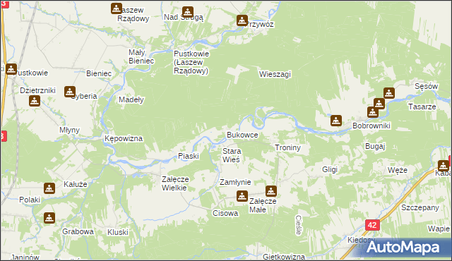 mapa Bukowce, Bukowce na mapie Targeo