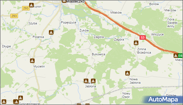 mapa Bukowica, Bukowica na mapie Targeo