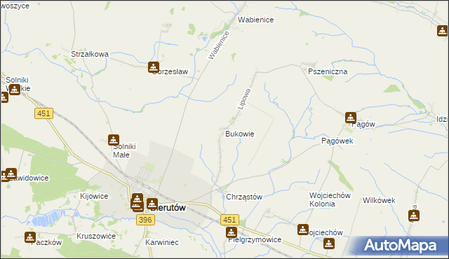 mapa Bukowie gmina Wilków, Bukowie gmina Wilków na mapie Targeo