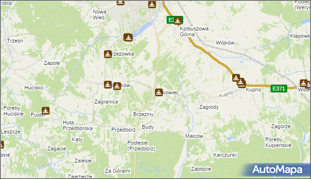 mapa Bukowiec gmina Kolbuszowa, Bukowiec gmina Kolbuszowa na mapie Targeo