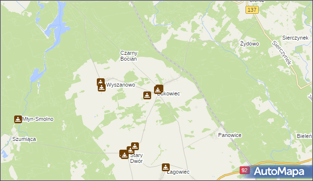 mapa Bukowiec gmina Międzyrzecz, Bukowiec gmina Międzyrzecz na mapie Targeo