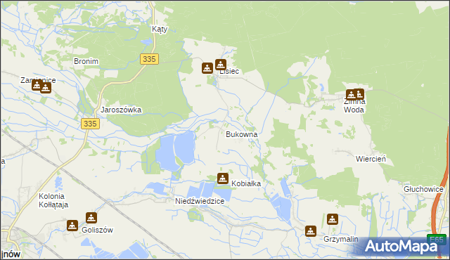 mapa Bukowna, Bukowna na mapie Targeo