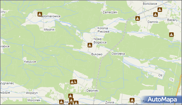 mapa Bukowo gmina Murów, Bukowo gmina Murów na mapie Targeo