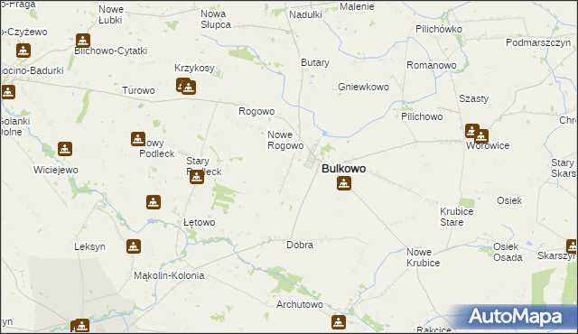 mapa Bulkowo-Kolonia, Bulkowo-Kolonia na mapie Targeo