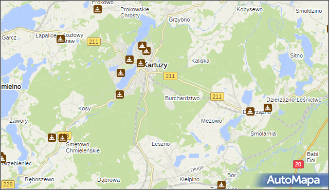 mapa Burchardztwo, Burchardztwo na mapie Targeo