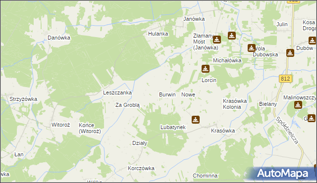 mapa Burwin, Burwin na mapie Targeo