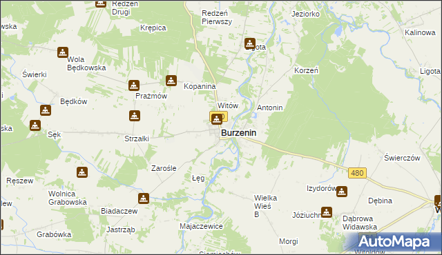 mapa Burzenin, Burzenin na mapie Targeo