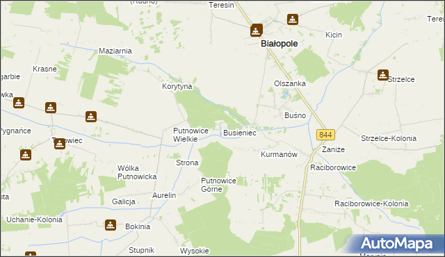 mapa Busieniec, Busieniec na mapie Targeo