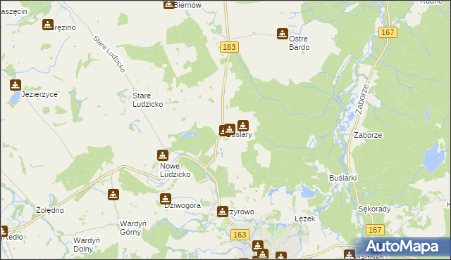 mapa Buślary, Buślary na mapie Targeo