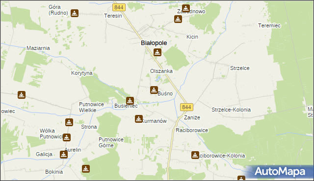 mapa Buśno, Buśno na mapie Targeo